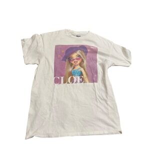 Bratz Cloe T Shirt White Purple Graphic Print Short Sleeve Adult‎ Size L